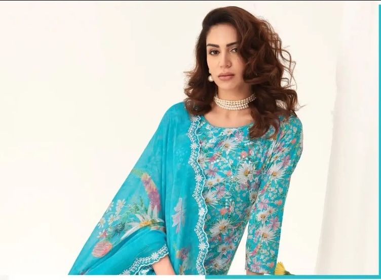HERMITAGE COTTON DRESS MATERIAL UNSTITCHED SUIT - BA - 101 / HC002469 view 4
