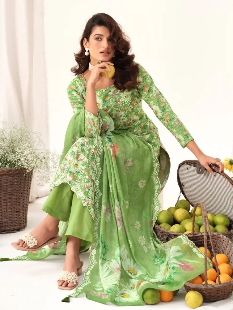 HERMITAGE  COTTON DRESS MATERIAL UNSTITCHED SUIT - BA 104 / HC002469 view 2