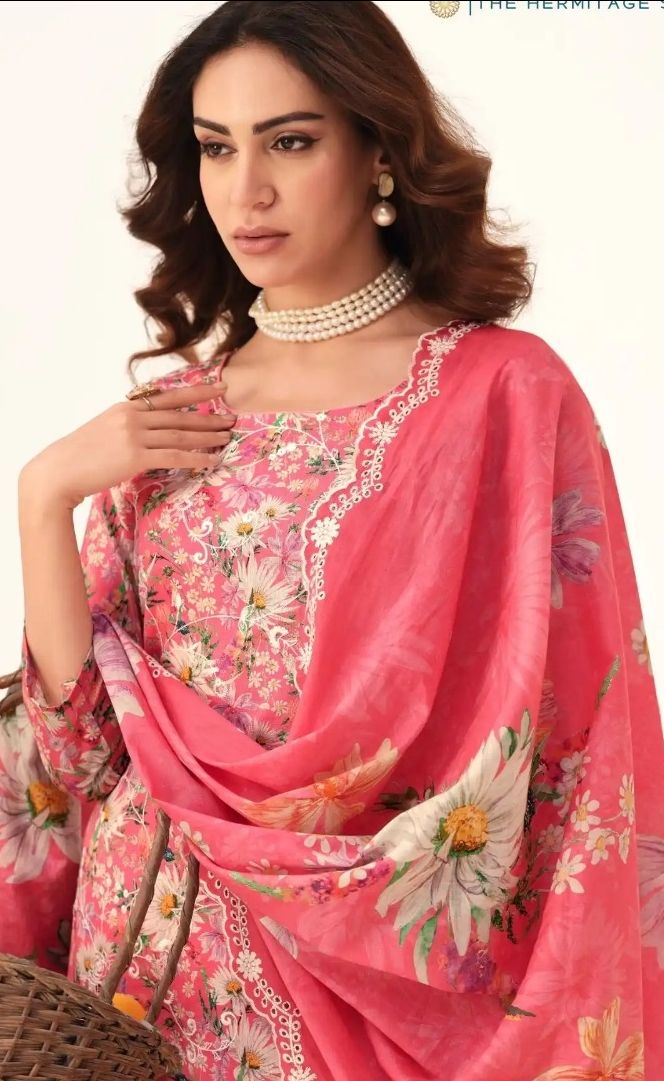 HERMITAGE  COTTON DRESS MATERIAL UNSTITCHED SUIT - BA 103 / HC002469 view 2