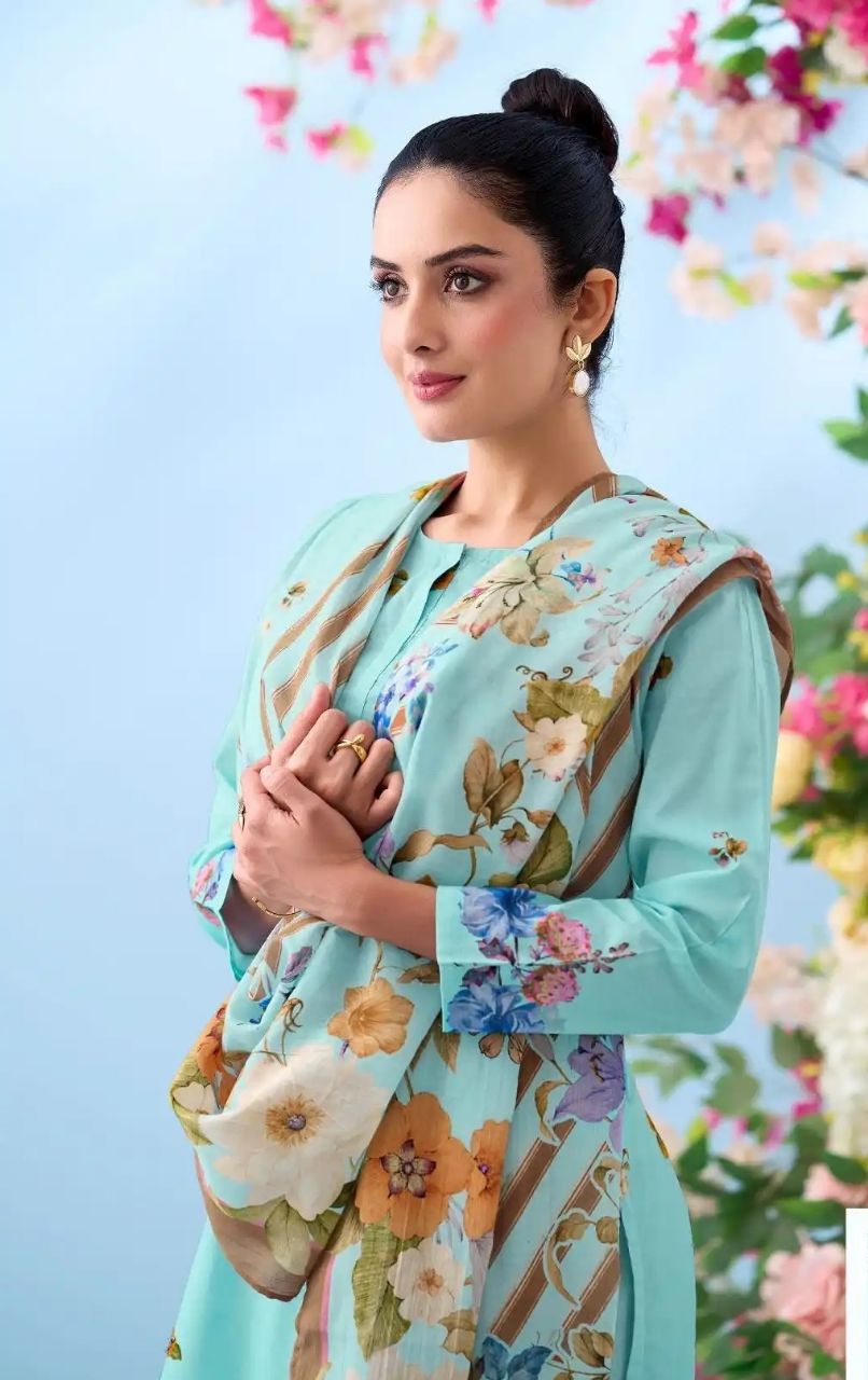 BLOOM THEORY COTTON SALWAR UNSTITCHED SUIT - 387 / HC002474 view 2
