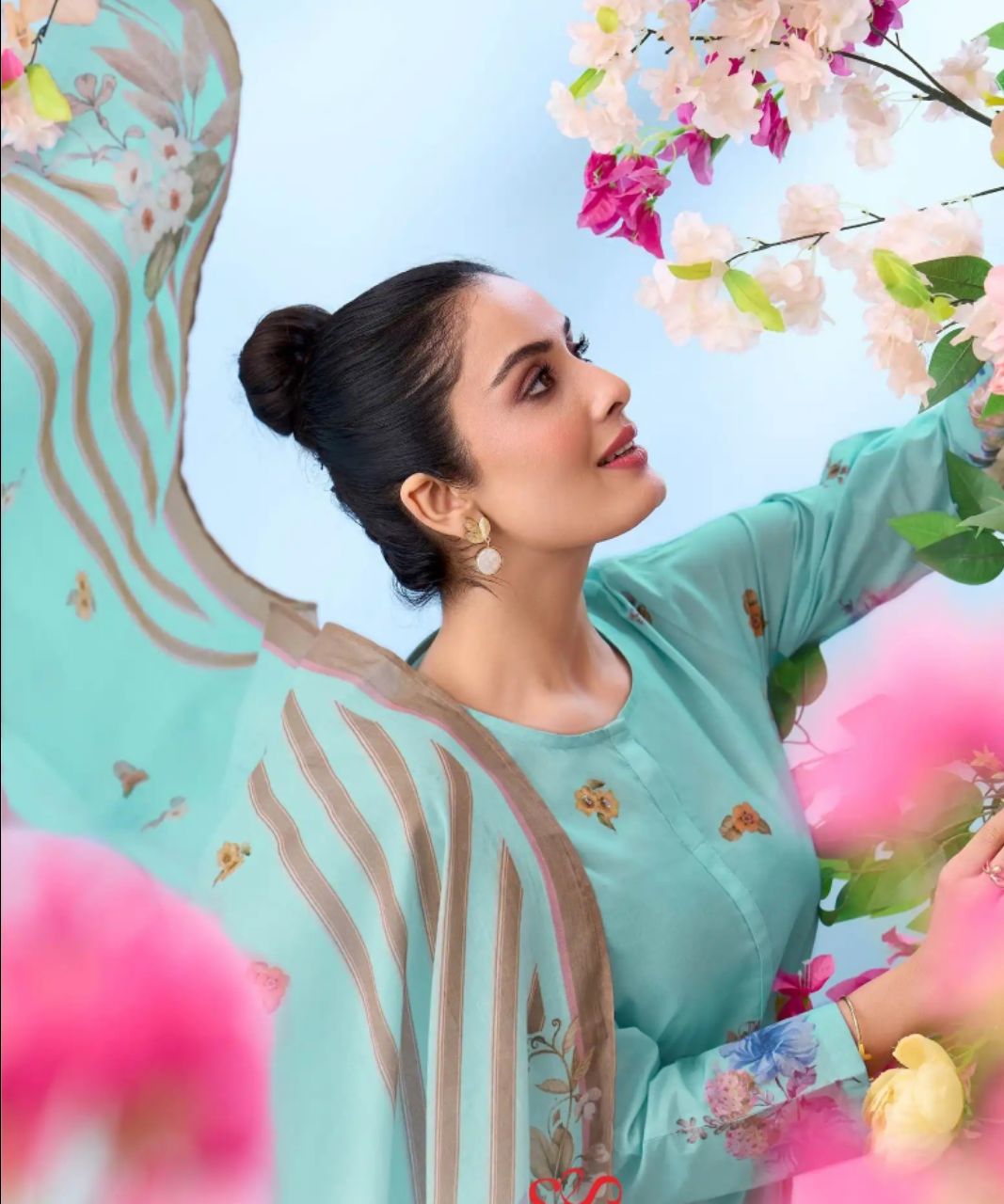 BLOOM THEORY COTTON SALWAR UNSTITCHED SUIT - 387 / HC002474 view 4