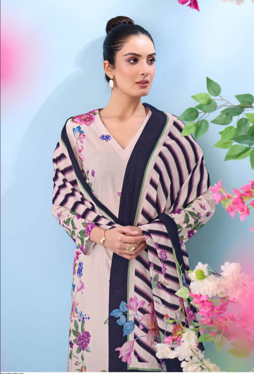 BLOOM THEORY COTTON SALWAR UNSTITCHED SUIT - 346 / HC002474 view 2