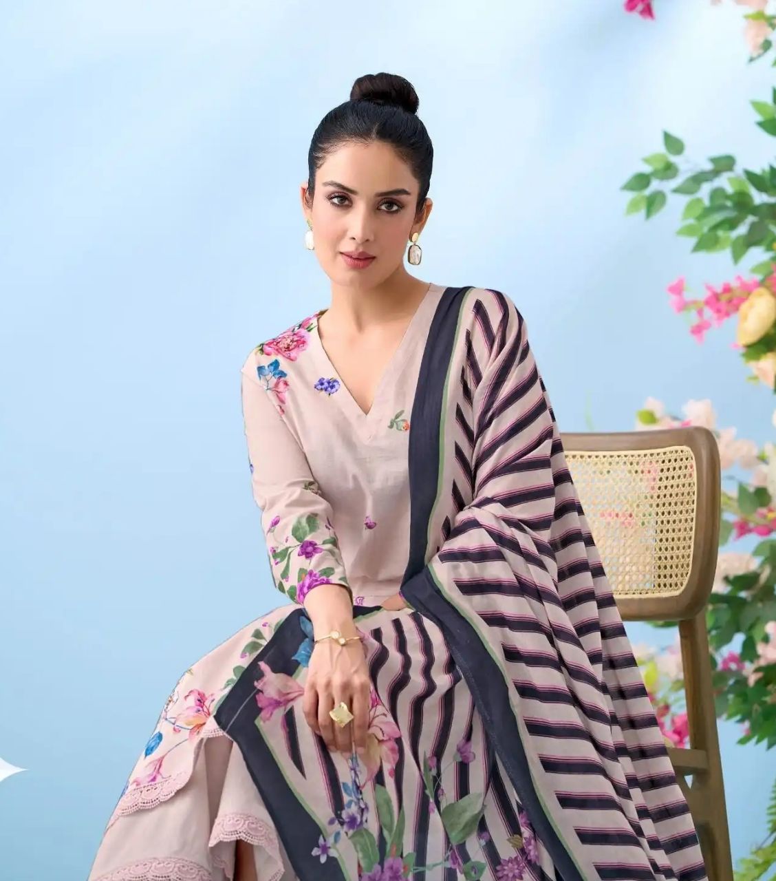 BLOOM THEORY COTTON SALWAR UNSTITCHED SUIT - 346 / HC002474 view 3