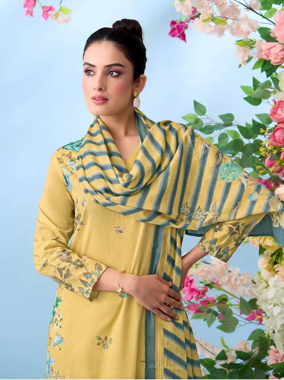BLOOM THEORY COTTON SALWAR UNSTITCHED SUIT - 328 / HC002474 view 2
