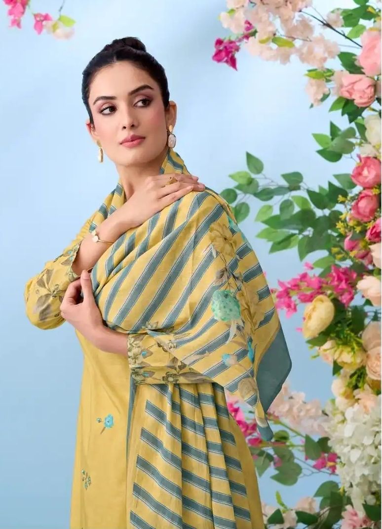 BLOOM THEORY COTTON SALWAR UNSTITCHED SUIT - 328 / HC002474 view 3