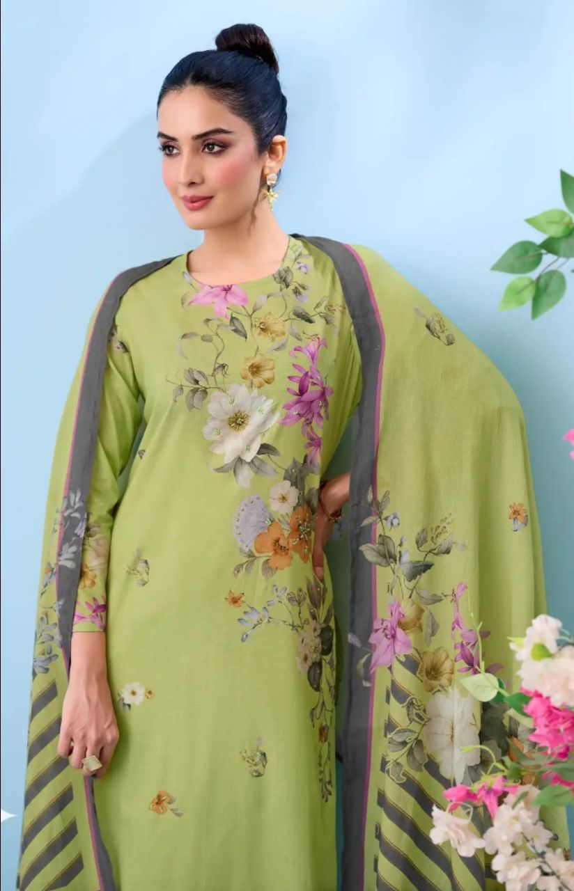 BLOOM THEORY COTTON SALWAR UNSTITCHED SUIT - 313 / HC002474 view 2