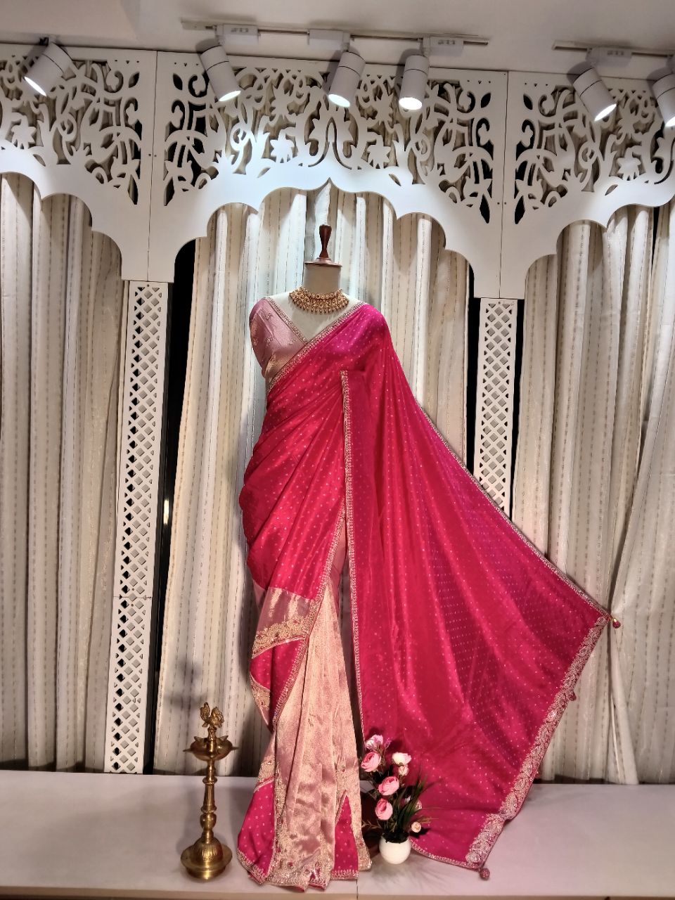 Tissue With Dulha Silk Fabric Hand Work Designer Saree view 5