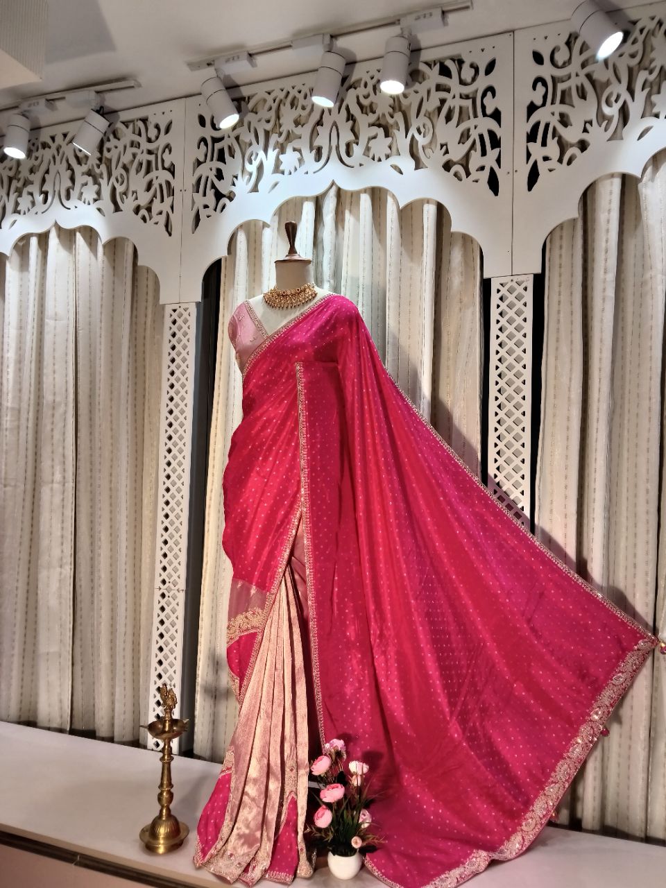 Tissue With Dulha Silk Fabric Hand Work Designer Saree view 2