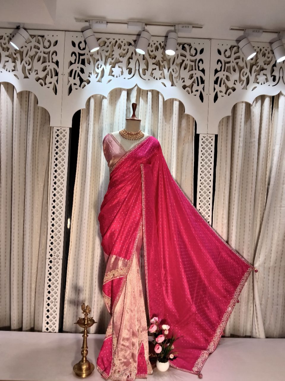 Tissue With Dulha Silk Fabric Hand Work Designer Saree view 4