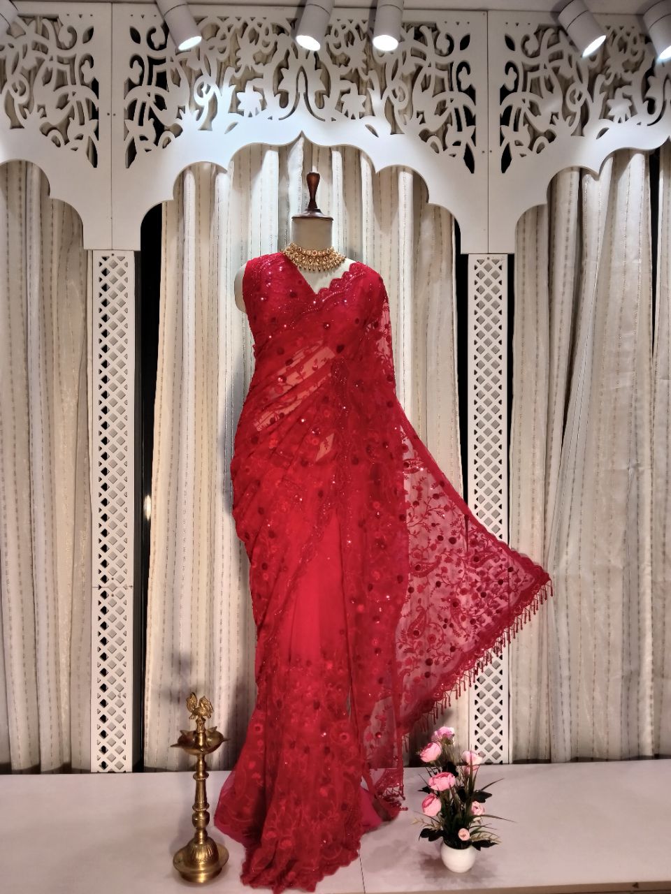 Pure Softnet Net With Hand Work Designers Saree view 4