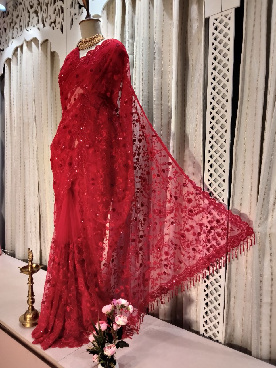 Pure Softnet Net With Hand Work Designers Saree view 7