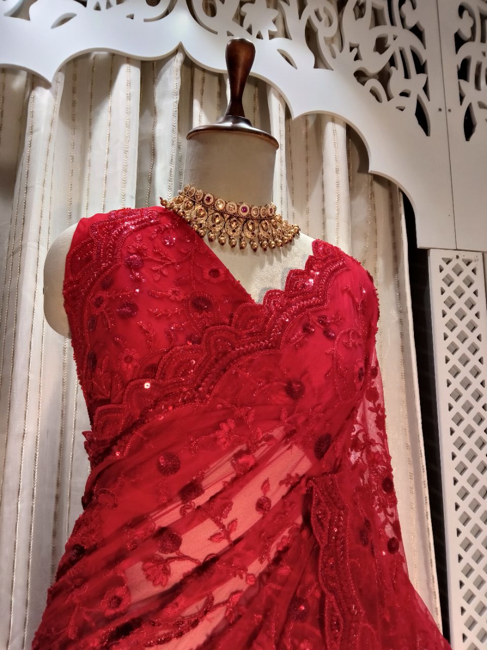 Pure Softnet Net With Hand Work Designers Saree view 9