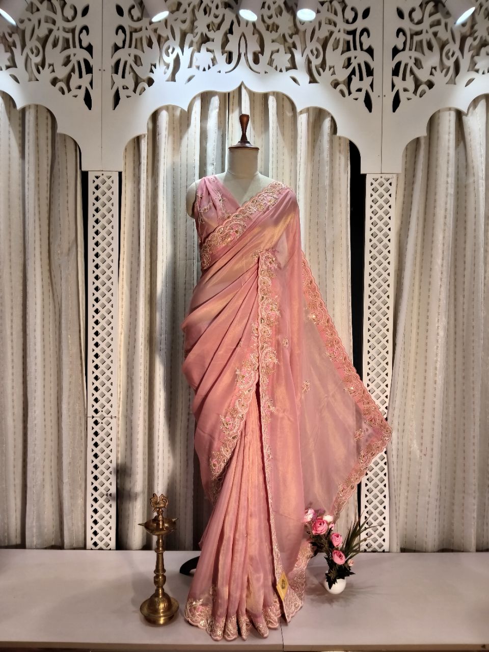 Designer Silk Saree With Hand Work view 2