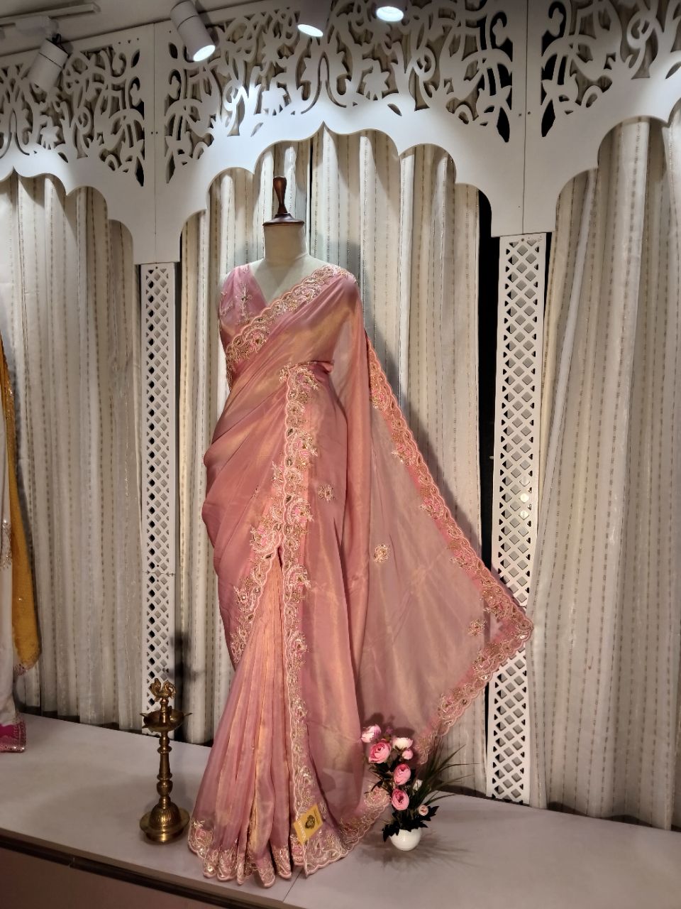 Designer Silk Saree With Hand Work view 6