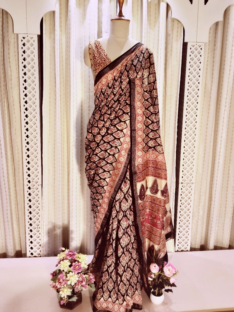 Chanderi Silk With Hand Block Print Designer Saree view 5