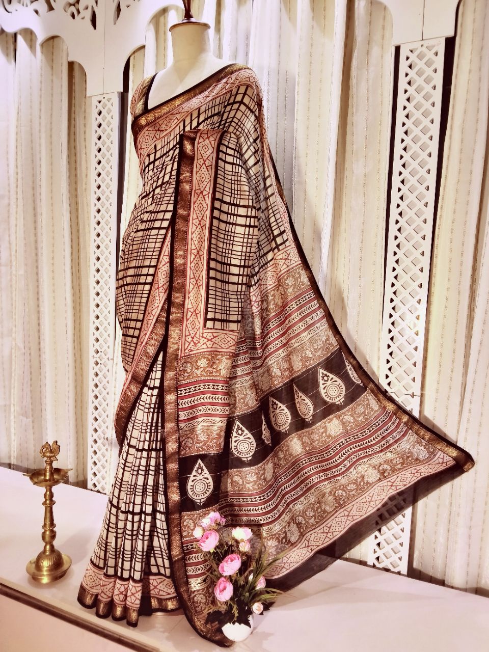 Chanderi Silk With Block Print Designer Saree view 4