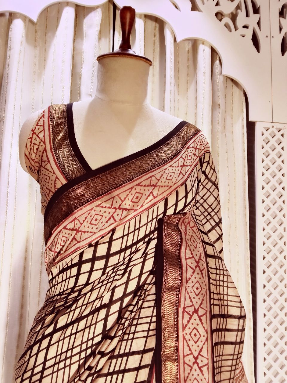 Chanderi Silk With Block Print Designer Saree view 8
