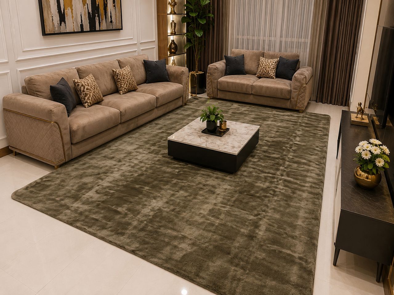 RABBIT FUR CARPET, SIZE 6*9 FEET view 3