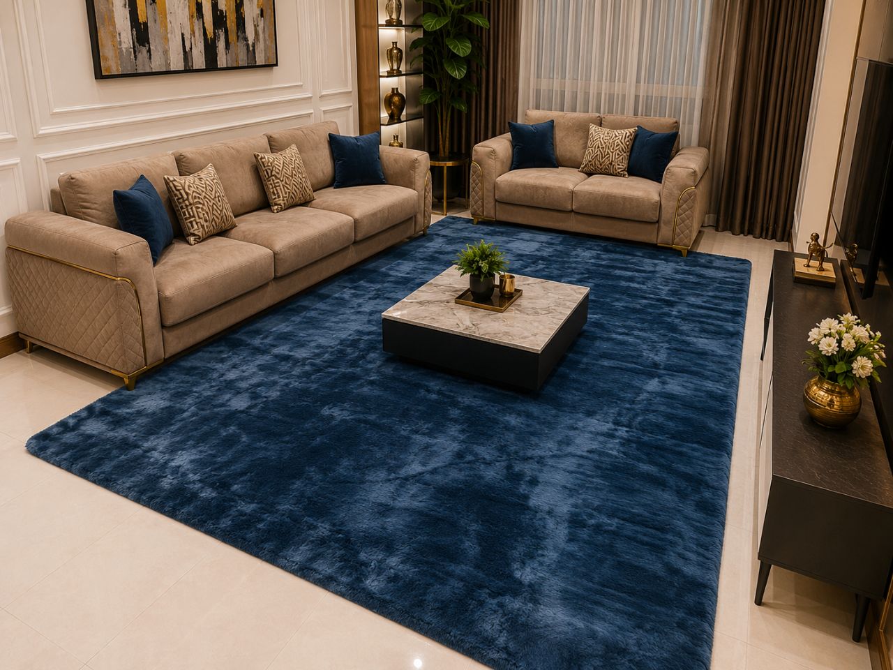 RABBIT FUR CARPET, SIZE 6*9 FEET view 2