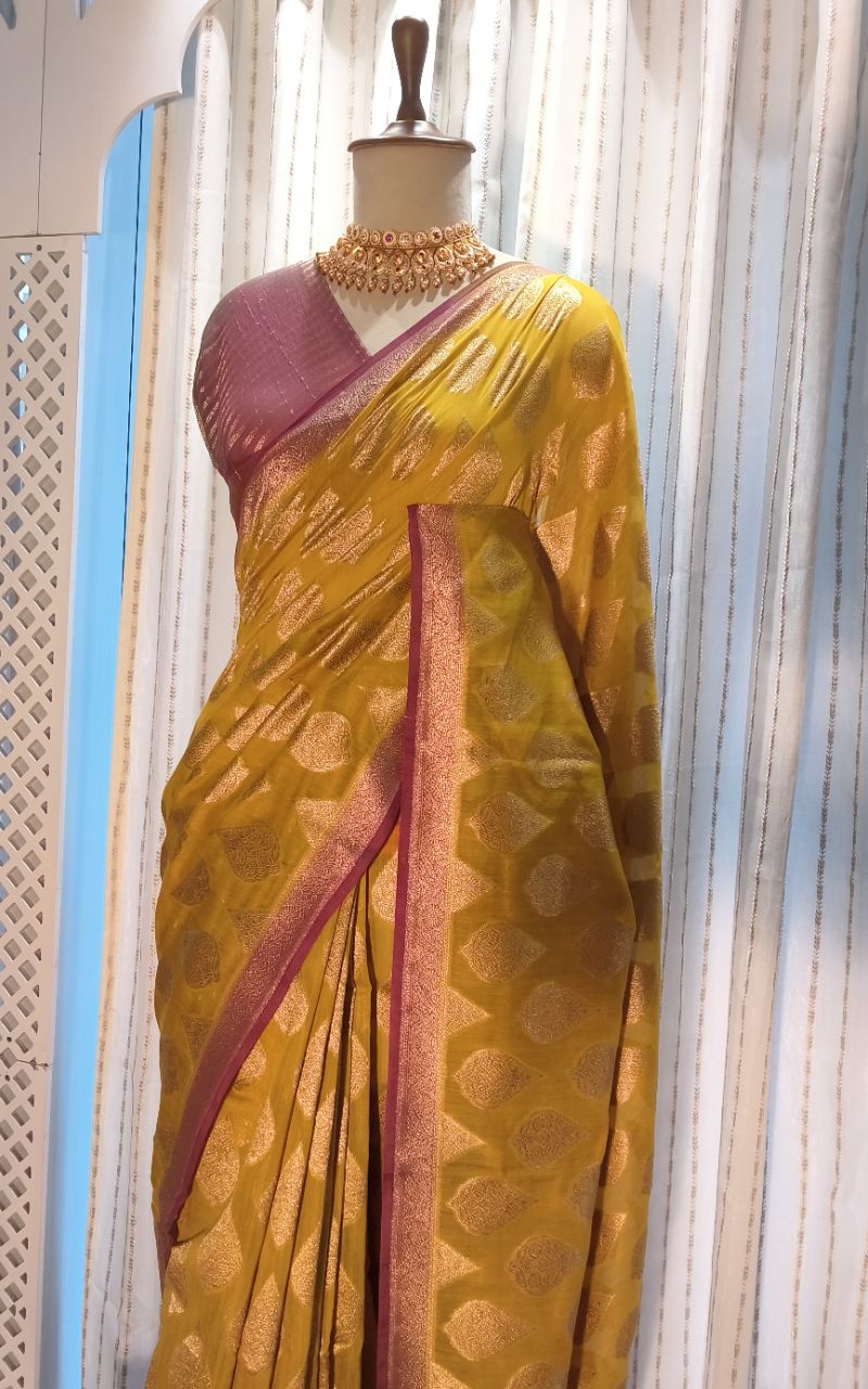 Banarasi Pure chanderi silk full weaving . view 5