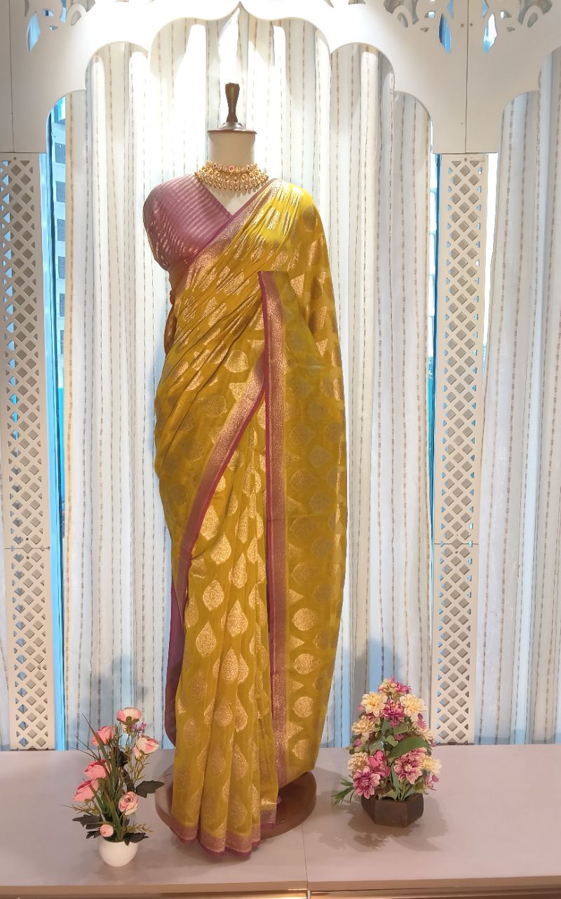Banarasi Pure chanderi silk full weaving . view 4