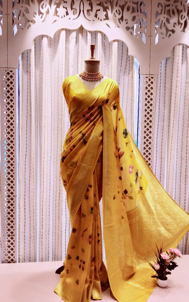 Tussar silk with full weaving view 3