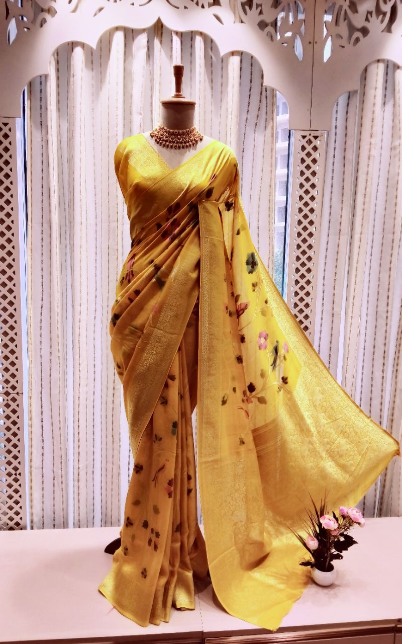 Tussar silk with full weaving view 4