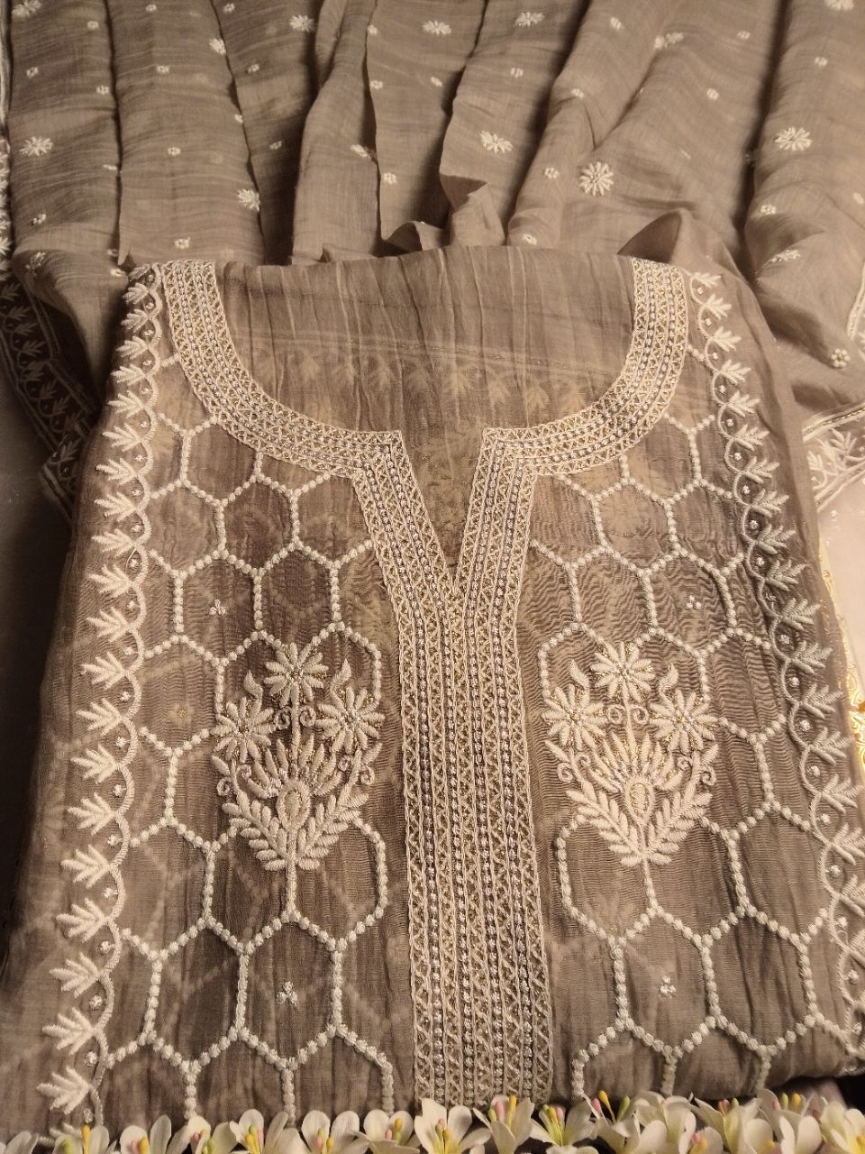 Pure Mal Chanderi Which Embroidery Suit view 3