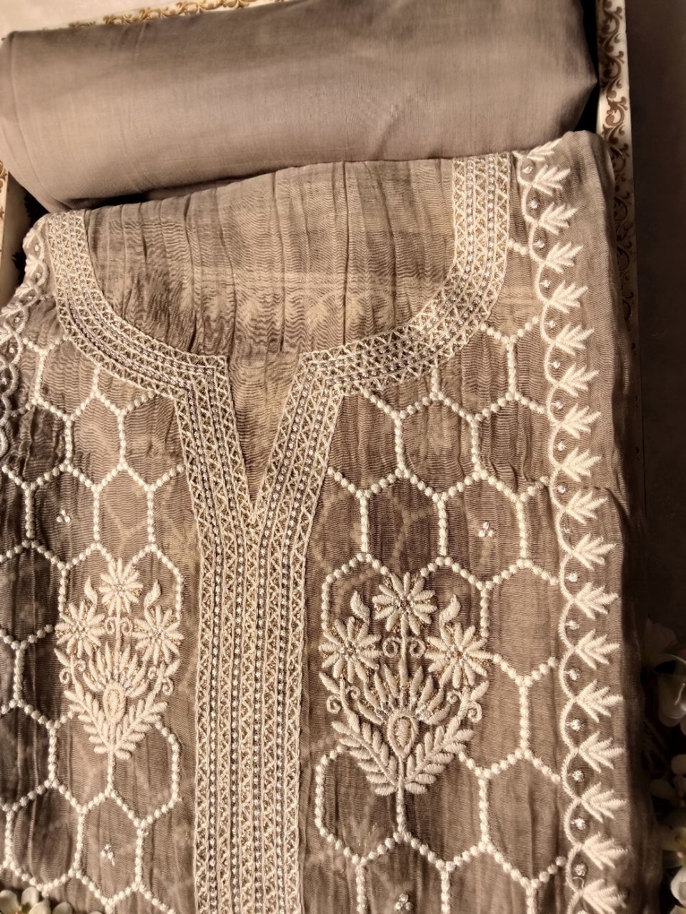 Pure Mal Chanderi Which Embroidery Suit view 6