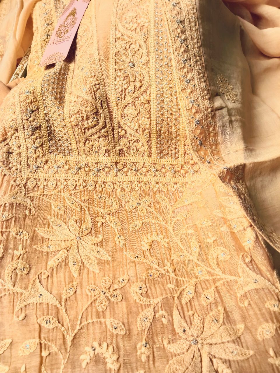 Pure Mal Chanderi With Embroidered Suit view 2