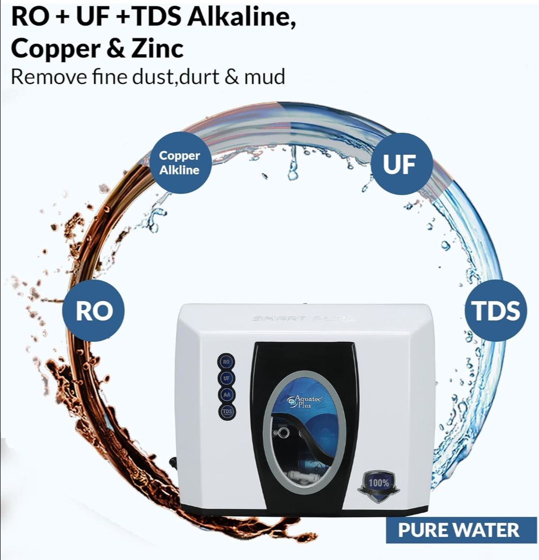 NovaStar 2X Smart Pure - UTS Under Sink Storage pressure tank 12 L RO+UF+TDS + Alkaline + Copper + Zinc Water Purifier (White) Works up to 3500 TDS view 8