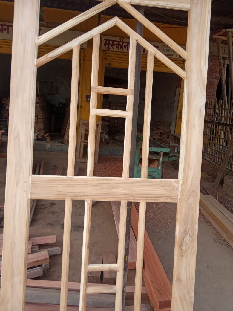 Wooden Mandir Jali Door view 2