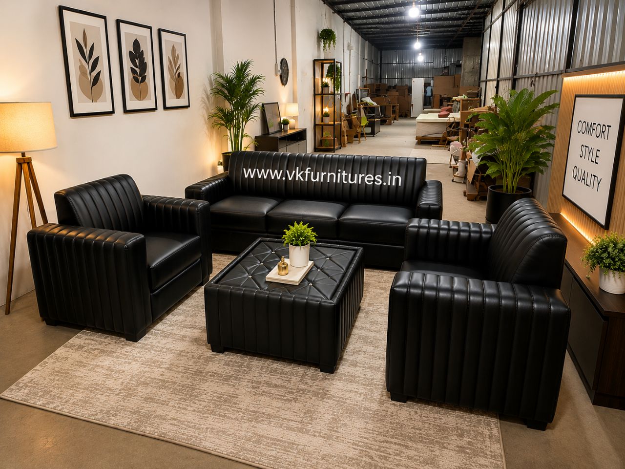 Designer Leather 5 Seat Sofa view 3