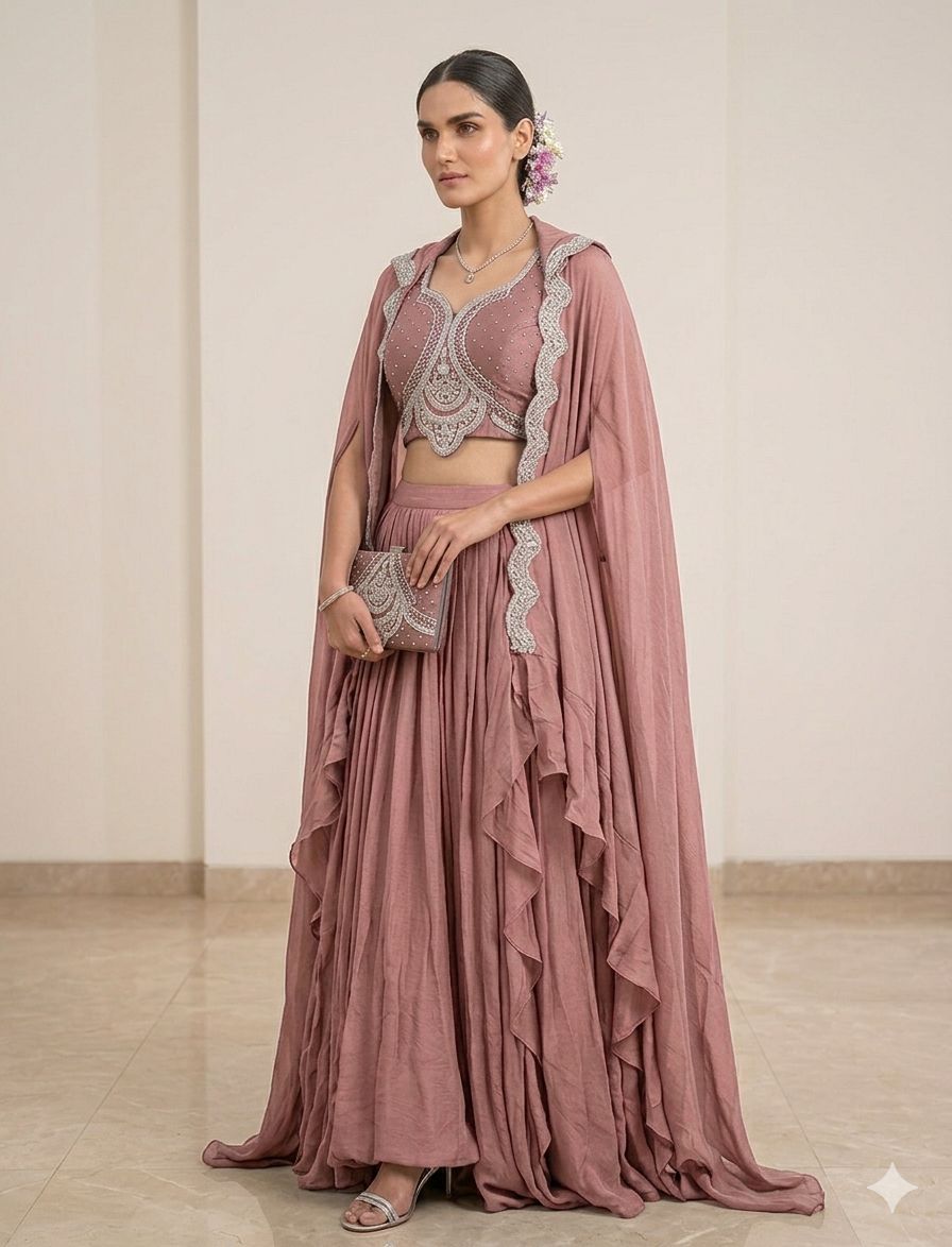 Grey 🩶 Lehenga view 2
