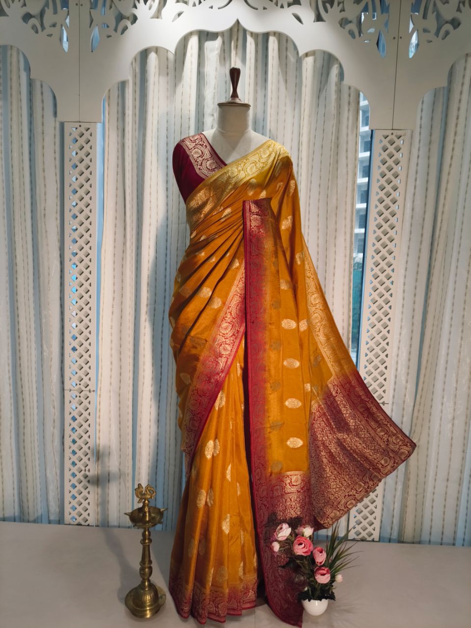 Dulha Silk With Contrast Border Design Saree view 2