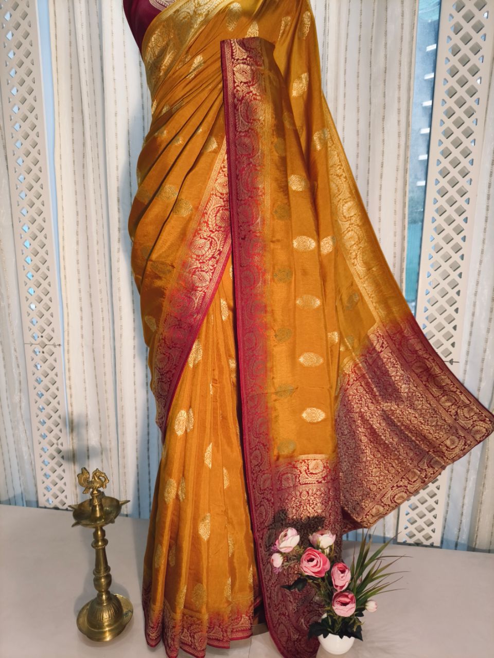 Dulha Silk With Contrast Border Design Saree view 5