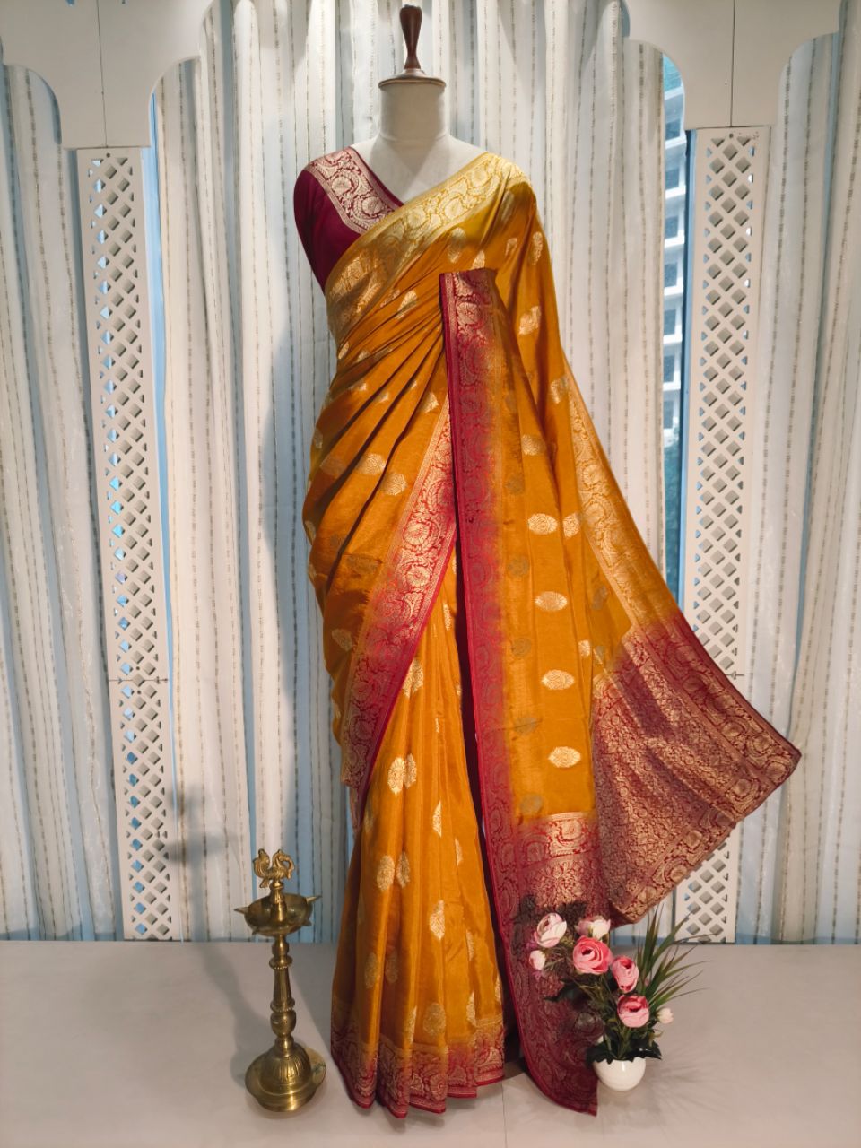 Dulha Silk With Contrast Border Design Saree view 4
