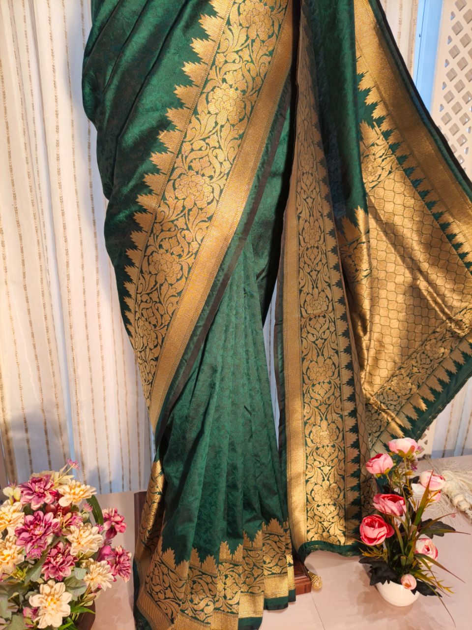 Banarasi With Full Weaving Border And Palla Saree view 5