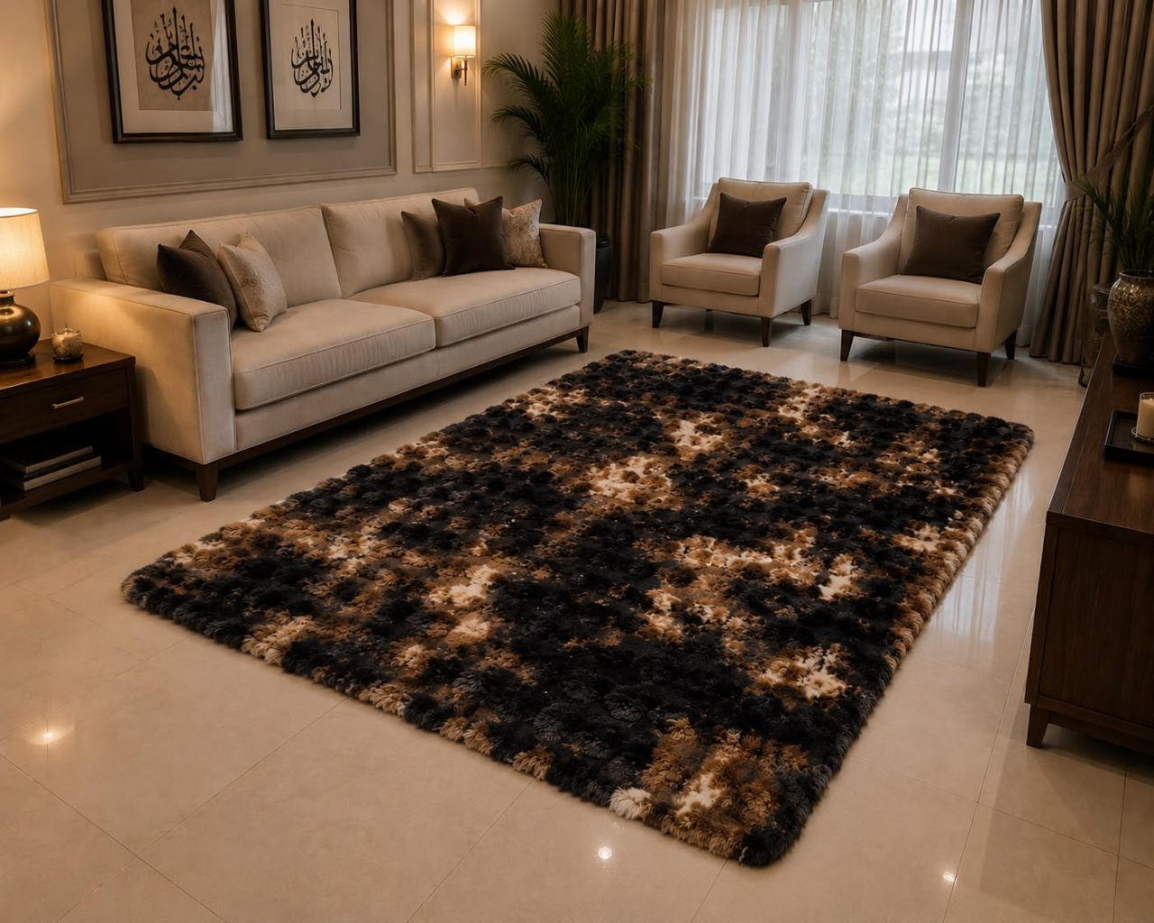 RABBIT FUR BUBBLE CARPET, SIZE 4*6 FEET view 2