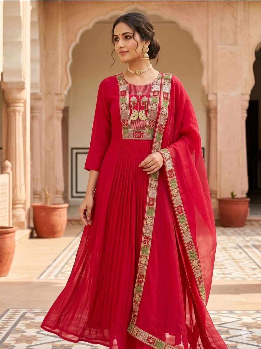 Embroidered Mustard Salwar Kameez view 3