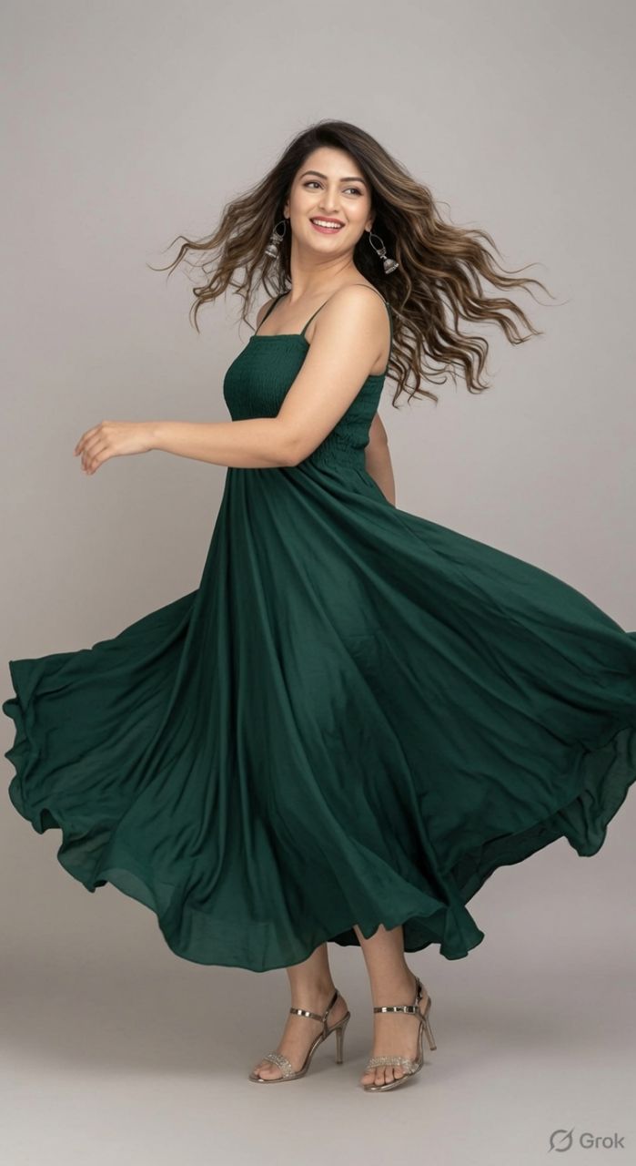 Elegant Green Midi Dress view 3