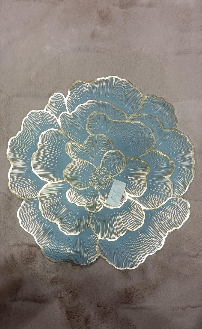 Blue Floral Decorative Plate view 2