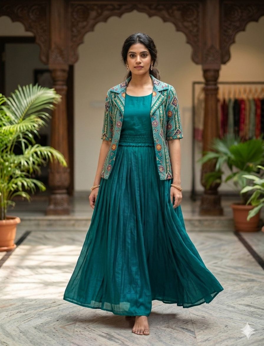 Beautiful Skirt With Worked Jacket view 2