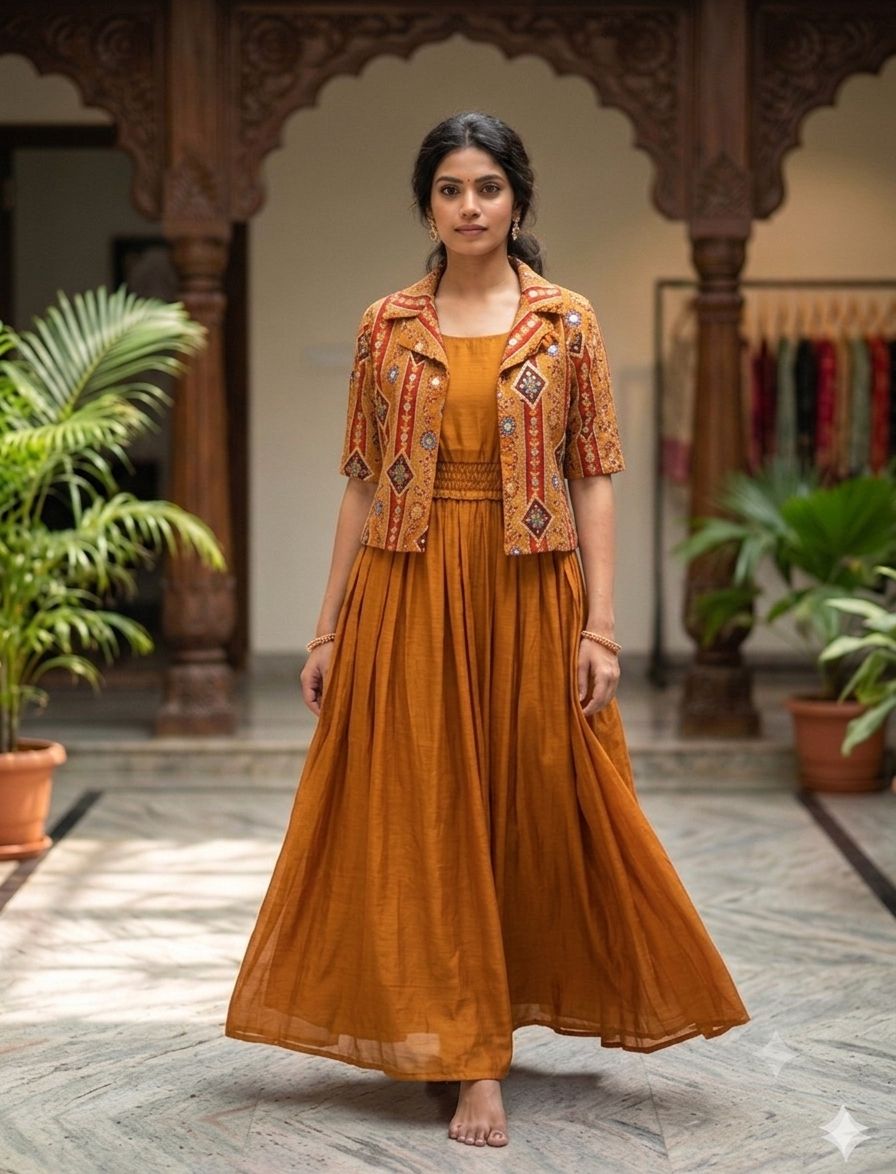 Beautiful Skirt With Worked Jacket view 3
