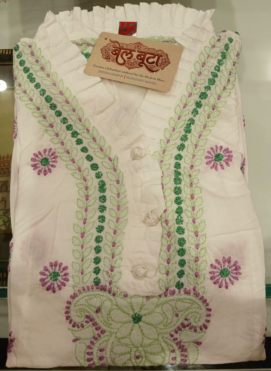 Bel Boota Chikankari Ladies Short Top view 10