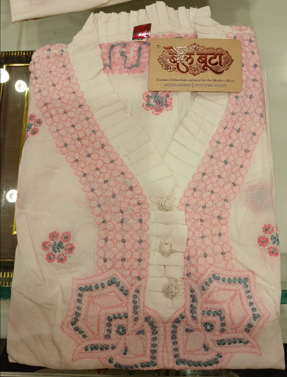 Bel Boota Chikankari Ladies Short Top view 8