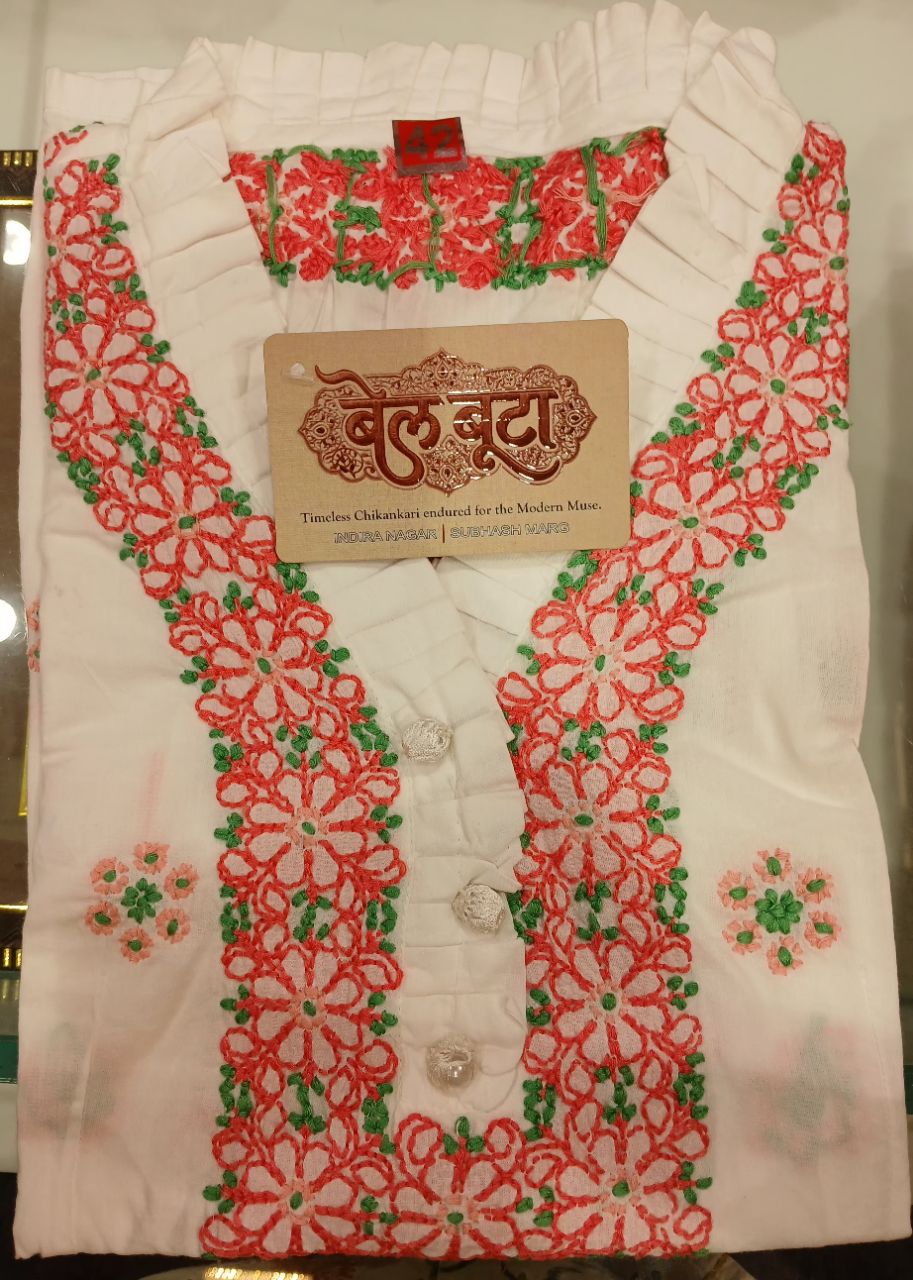Bel Boota Chikankari Ladies Short Top view 7