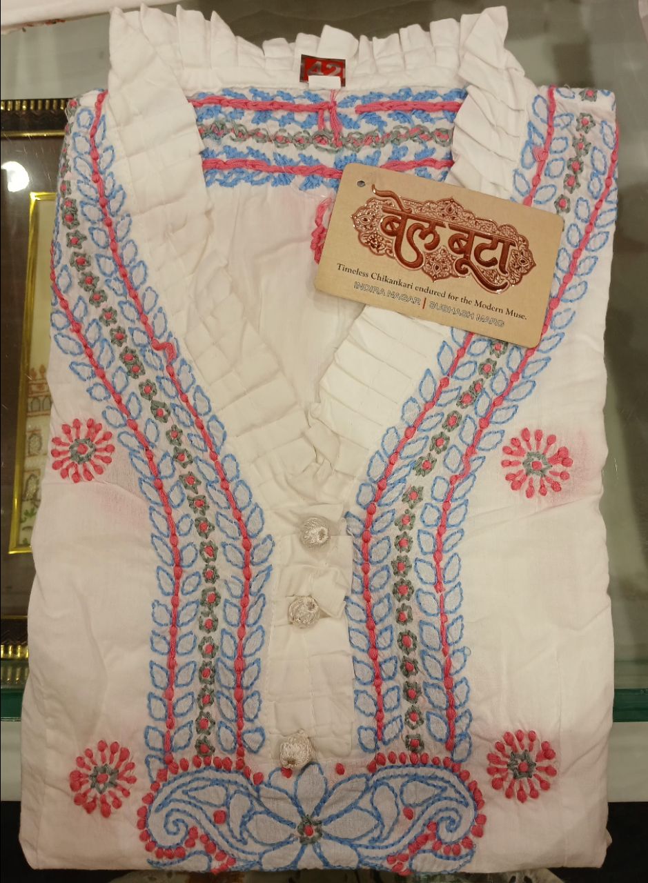 Bel Boota Chikankari Ladies Short Top view 9