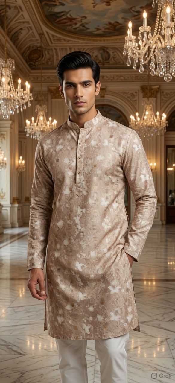 Floral Print Pathani Suit view 2