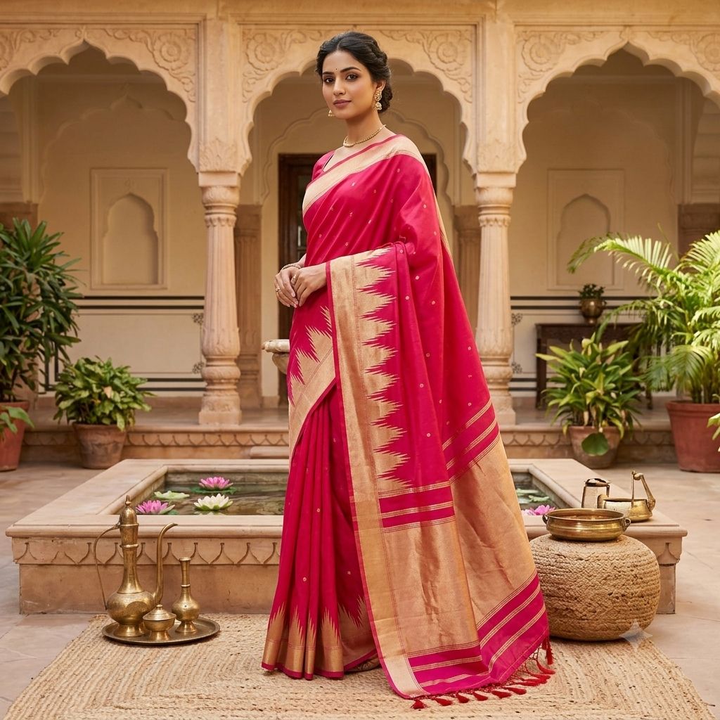 Temple Border Rani Pink